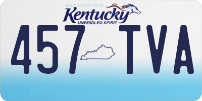 KY license plate 457TVA
