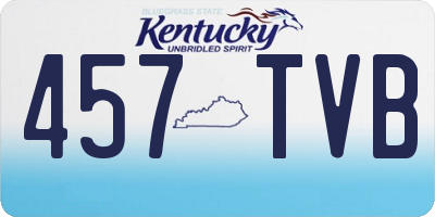 KY license plate 457TVB