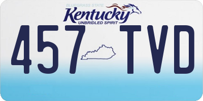 KY license plate 457TVD