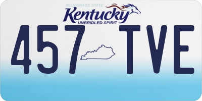 KY license plate 457TVE