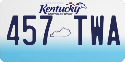 KY license plate 457TWA