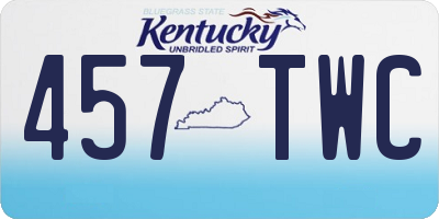 KY license plate 457TWC