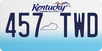 KY license plate 457TWD