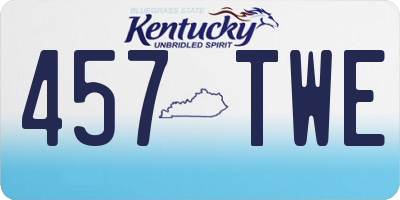 KY license plate 457TWE