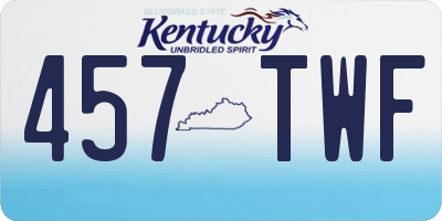KY license plate 457TWF