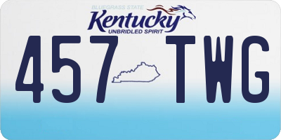 KY license plate 457TWG