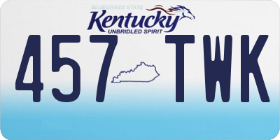 KY license plate 457TWK