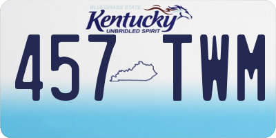 KY license plate 457TWM