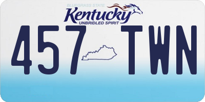 KY license plate 457TWN