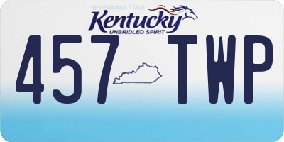 KY license plate 457TWP