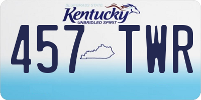 KY license plate 457TWR