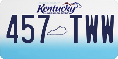 KY license plate 457TWW