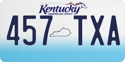 KY license plate 457TXA