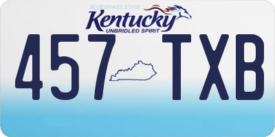 KY license plate 457TXB
