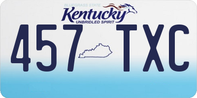 KY license plate 457TXC