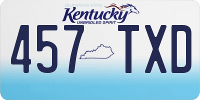 KY license plate 457TXD