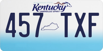 KY license plate 457TXF