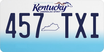 KY license plate 457TXI