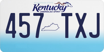KY license plate 457TXJ