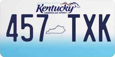 KY license plate 457TXK