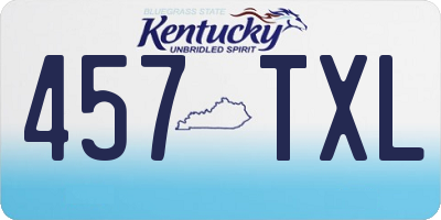 KY license plate 457TXL
