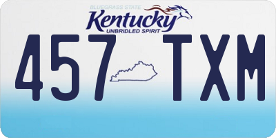 KY license plate 457TXM
