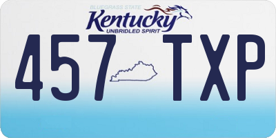 KY license plate 457TXP