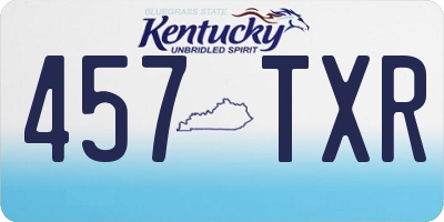 KY license plate 457TXR
