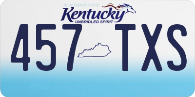 KY license plate 457TXS