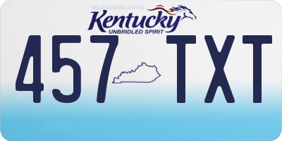 KY license plate 457TXT