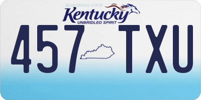 KY license plate 457TXU