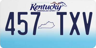 KY license plate 457TXV