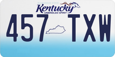 KY license plate 457TXW