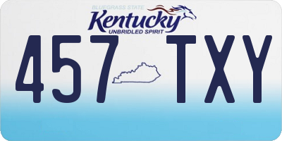 KY license plate 457TXY
