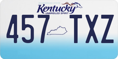 KY license plate 457TXZ