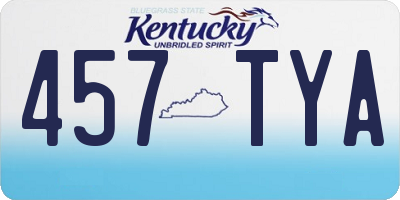 KY license plate 457TYA