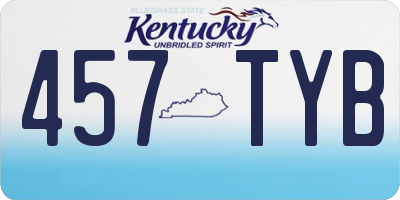KY license plate 457TYB