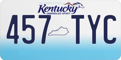 KY license plate 457TYC