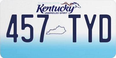 KY license plate 457TYD