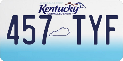 KY license plate 457TYF