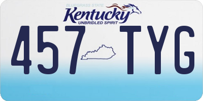 KY license plate 457TYG