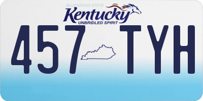 KY license plate 457TYH