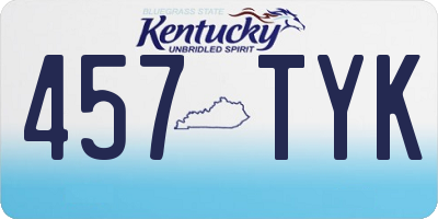 KY license plate 457TYK