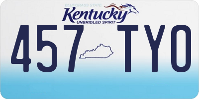 KY license plate 457TYO