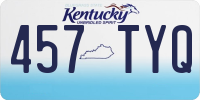 KY license plate 457TYQ