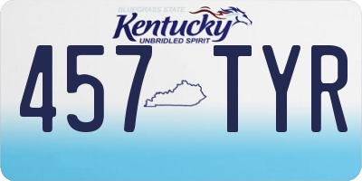 KY license plate 457TYR