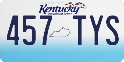 KY license plate 457TYS