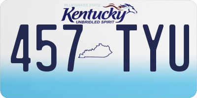 KY license plate 457TYU