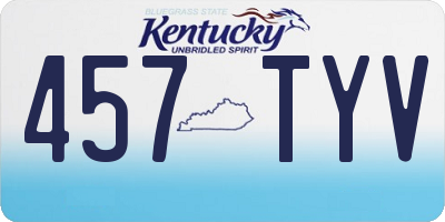 KY license plate 457TYV
