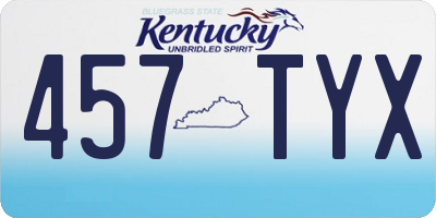 KY license plate 457TYX